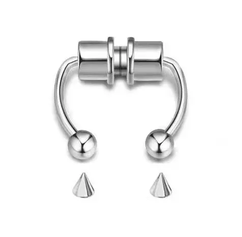 

Многоразовое искусственное магнитное кольцо для носа, неперфорированные ювелирные изделия, бар, вечеринка, фотосессия, абсолютно новое, 2021