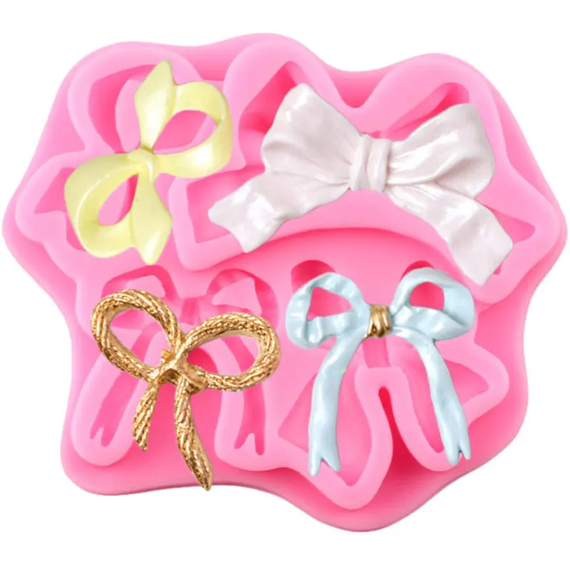 

DIY Bows Knot Silicone Mold Cupcake Topper Fondant Molds Wedding Cake Decorating Tools Candy Clay Chocolate Gumpaste Moulds