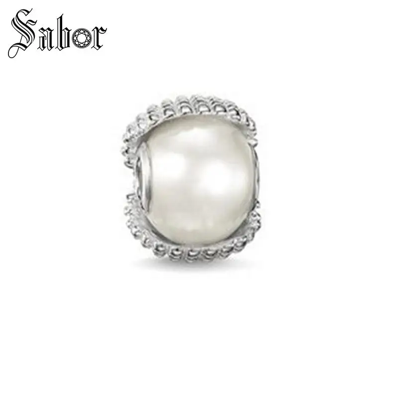 Горячая продажа милые жемчужные хрустальные бусины Карма посеребренные DIY для