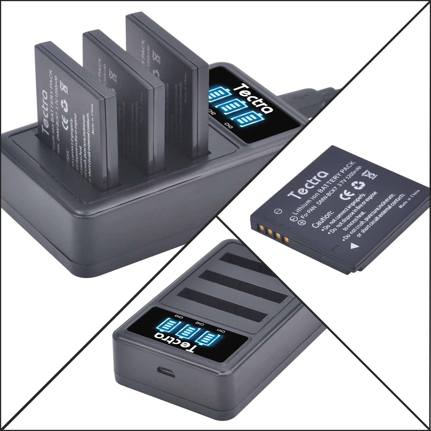 DMW-BCK7PP NCA-YN101G аккумуляторная батарея и ЖК-зарядное устройство с тремя USB-портами