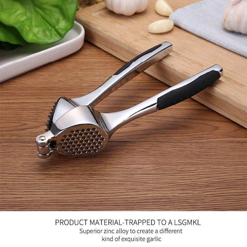 Multifunction Stainless Steel Garlic Press Ginger Squeeze Crusher Slicer Tool |