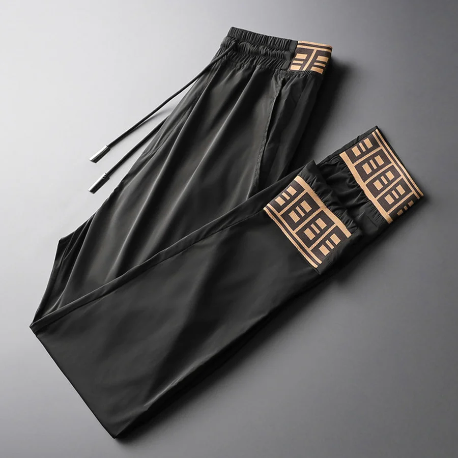 Роскошные мужские брюки Jogger новые Брендовые спортивные с завязками повседневные