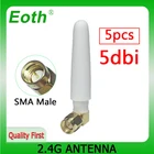 EOTH 5 шт. антенна 2,4g 2  3dbi sma male wlan Wi-Fi 2,4 ГГц антенна pbx iot модуль роутер tp link сигнальный приемник антенна с высоким коэффициентом усиления