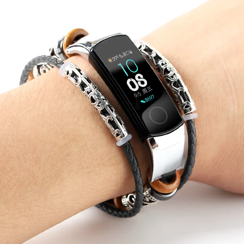 7782 Металлический браслет для huawei honor band 5 Миланская петля ремешок для honor band 4 сменный ремешок магнитная пряжка регулируемый размер - Цвет: 7782