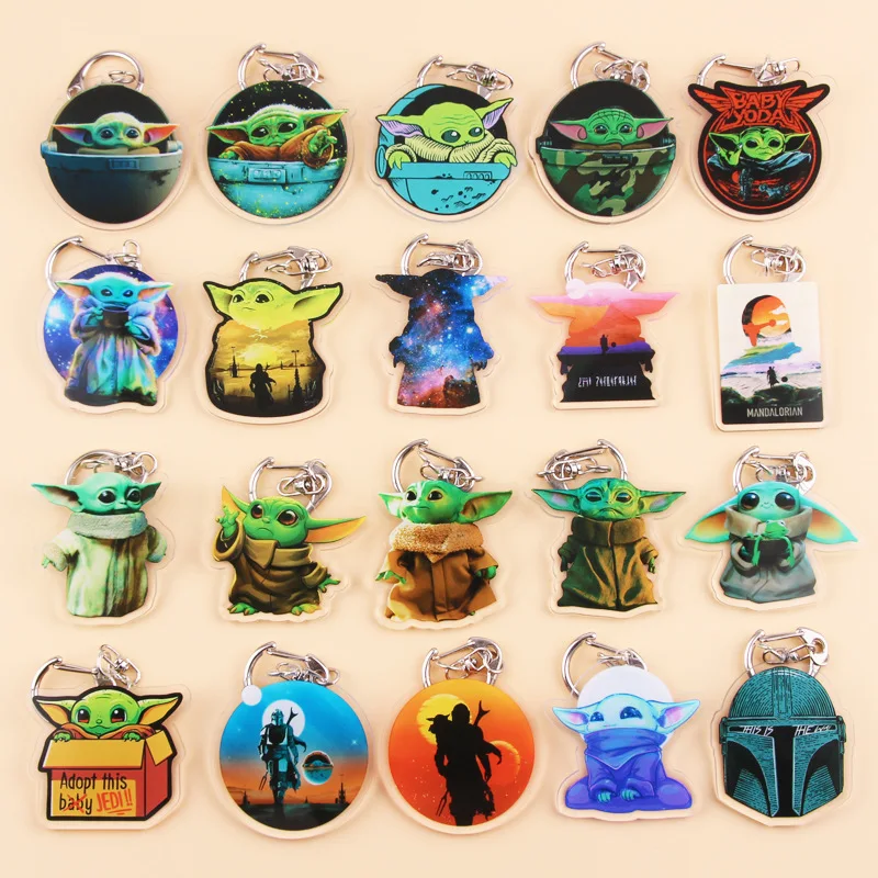 

Marvel Star Wars Baby Yoda Keychain Master Yoda Crystal Acrylic Mandalorian Series Bag Key Ornament Christmas Birthday Gifts