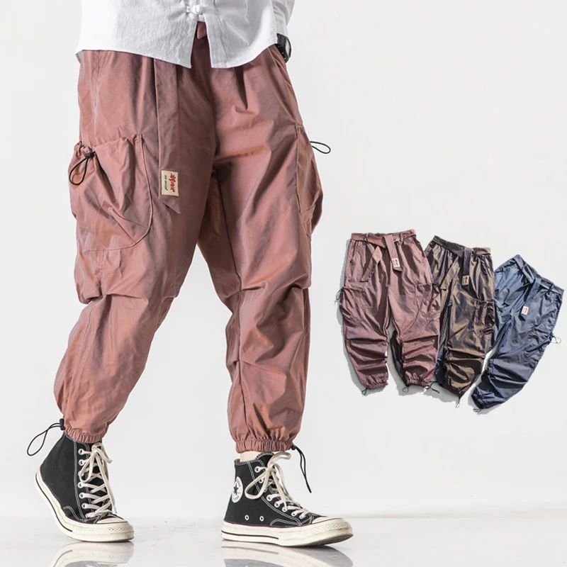 

Men's Side Pockets Cargo Harem Pants 2021 Autumn Hip Hop Casual Male Tatical Joggers Trousers Fashion Casual Streetwear Pants