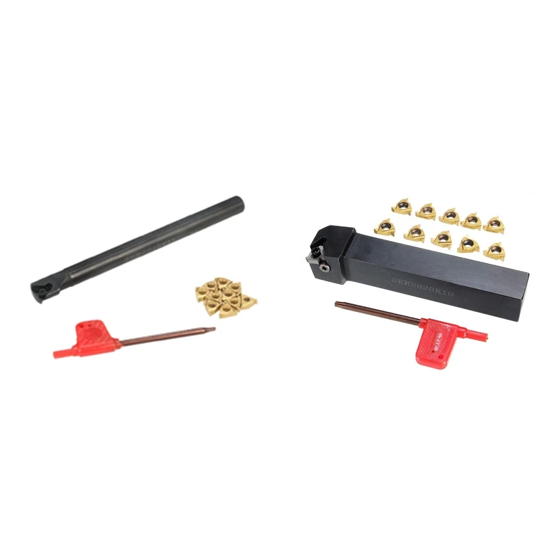 

2 Set Lathe Boring Bar Outer Turning Tool Assembly Of Lathe Lathe Tools, SNR0010K11 & SER2020K16 Promotion