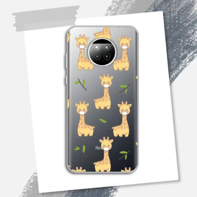 

Cute Cartoon Giraffe Phone Case Transparent for xiaomi redmi note 8 9 9s 11 10t lite pro