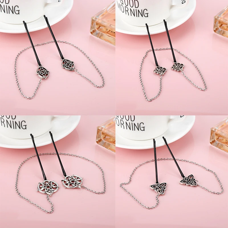 

Vintage Celtics Knots Viking Runes Hair Waved U-shaped Bobby Pin Barrette Salon Grip Clip Hairpins Black Women Headwear