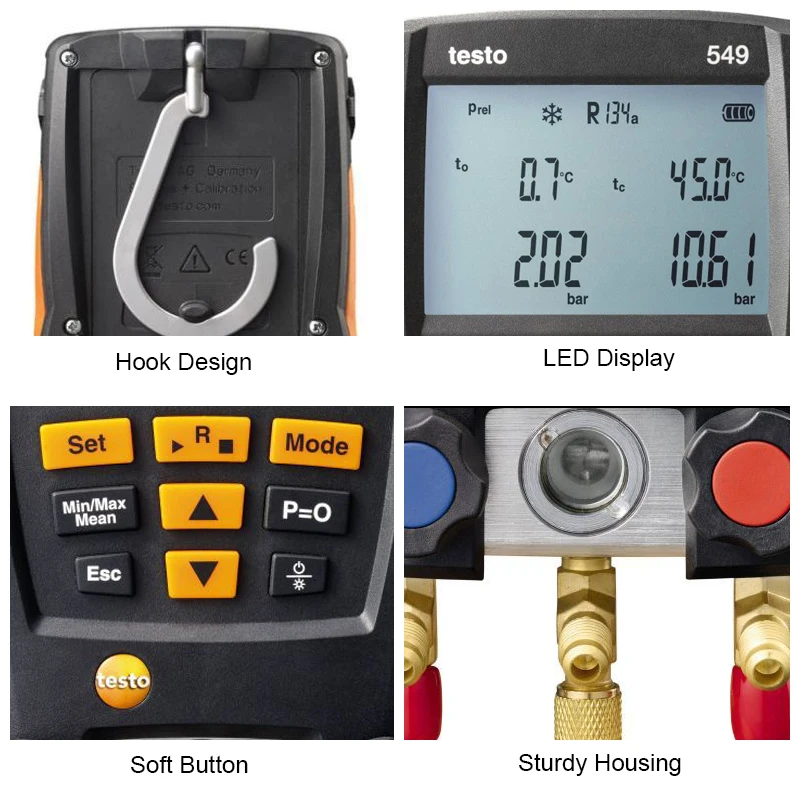 Тестер Testo 549 цифровой манометр с ЖК-дисплеем для системы ОВКВ | Инструменты