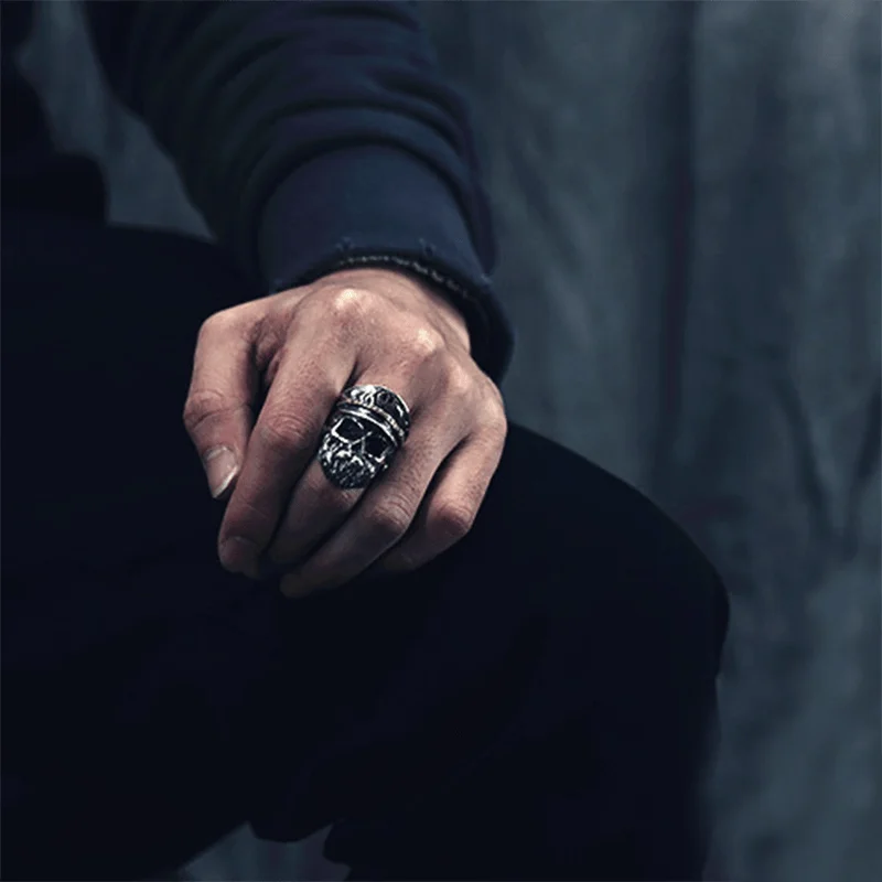 

Retro Undead Legion Ring Officer Ship Anchor Old Captain Beard Hat Skull Men Open Ring Party Jewelry Gift Wholesale