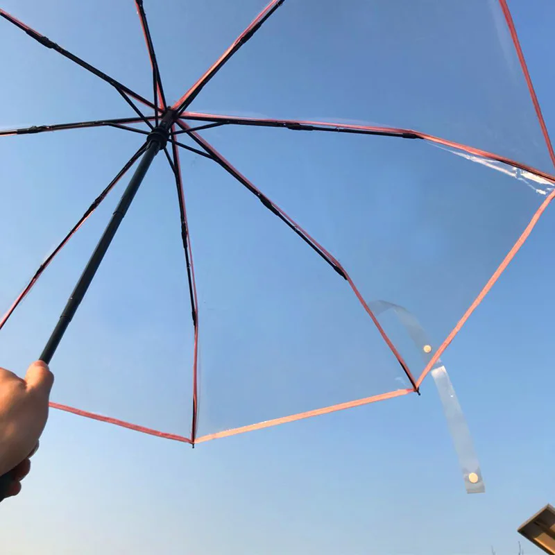 Женский Карманный Маленький зонт от солнца 1 шт. портативный прозрачный