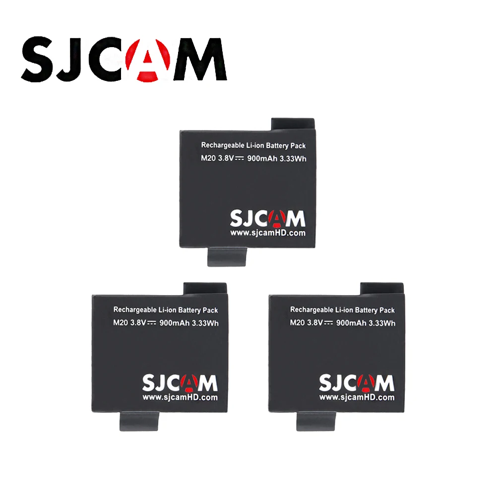 3 pcs SJCAM бренд 3,8 в 900 мАч литий-ионный аккумулятор черный для SJCAM M20 батареи и USB двойное зарядное устройство аксессуары для спортивной камеры - Цвет: 3 pcs