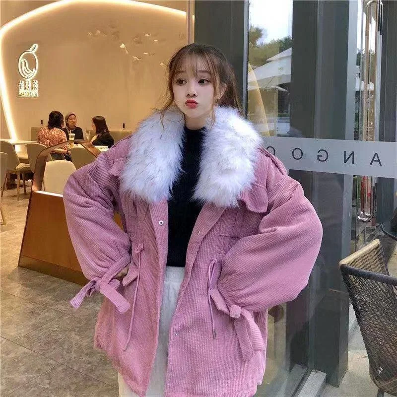 

Нейлоновые зимние куртки и пуховики из искусственного меха, женское теплое вельветовое пальто, женские утепленные парки из ягненка, модная ...