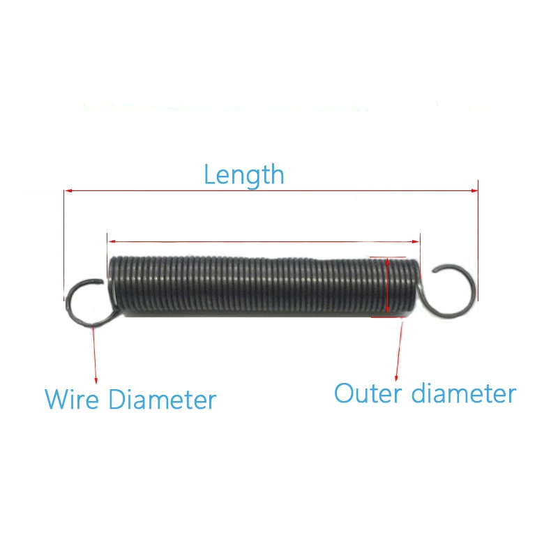 1 шт. Диаметр проволоки: 5 мм пружина натяжения 65Mn открытый крючок оттягивающая с