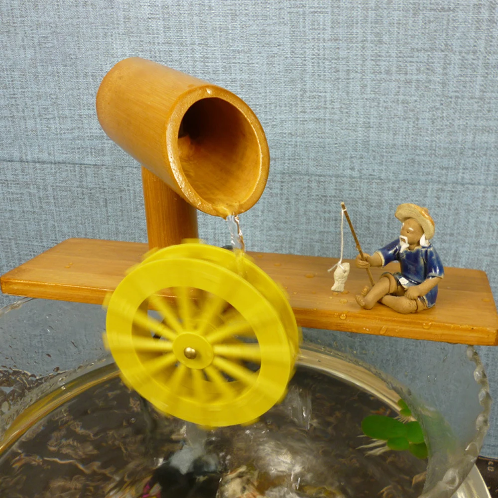 Бамбуковый настольный мини фонтан функции воды Фэн шуй украшение офис