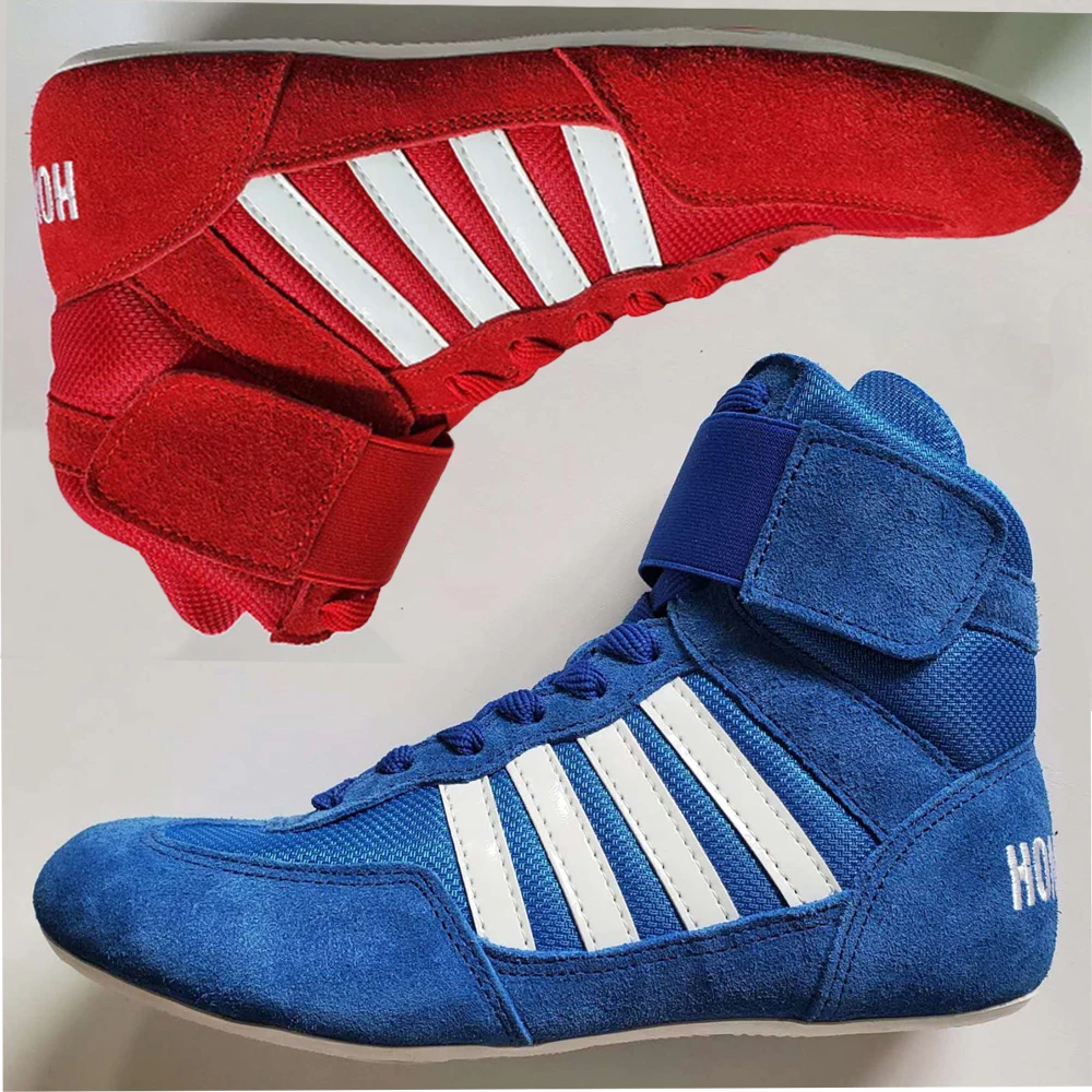 2022 wrestling shoes for unisex training SAMBO shoe rubber at the end artificial leather sneakers professional boxing shoes