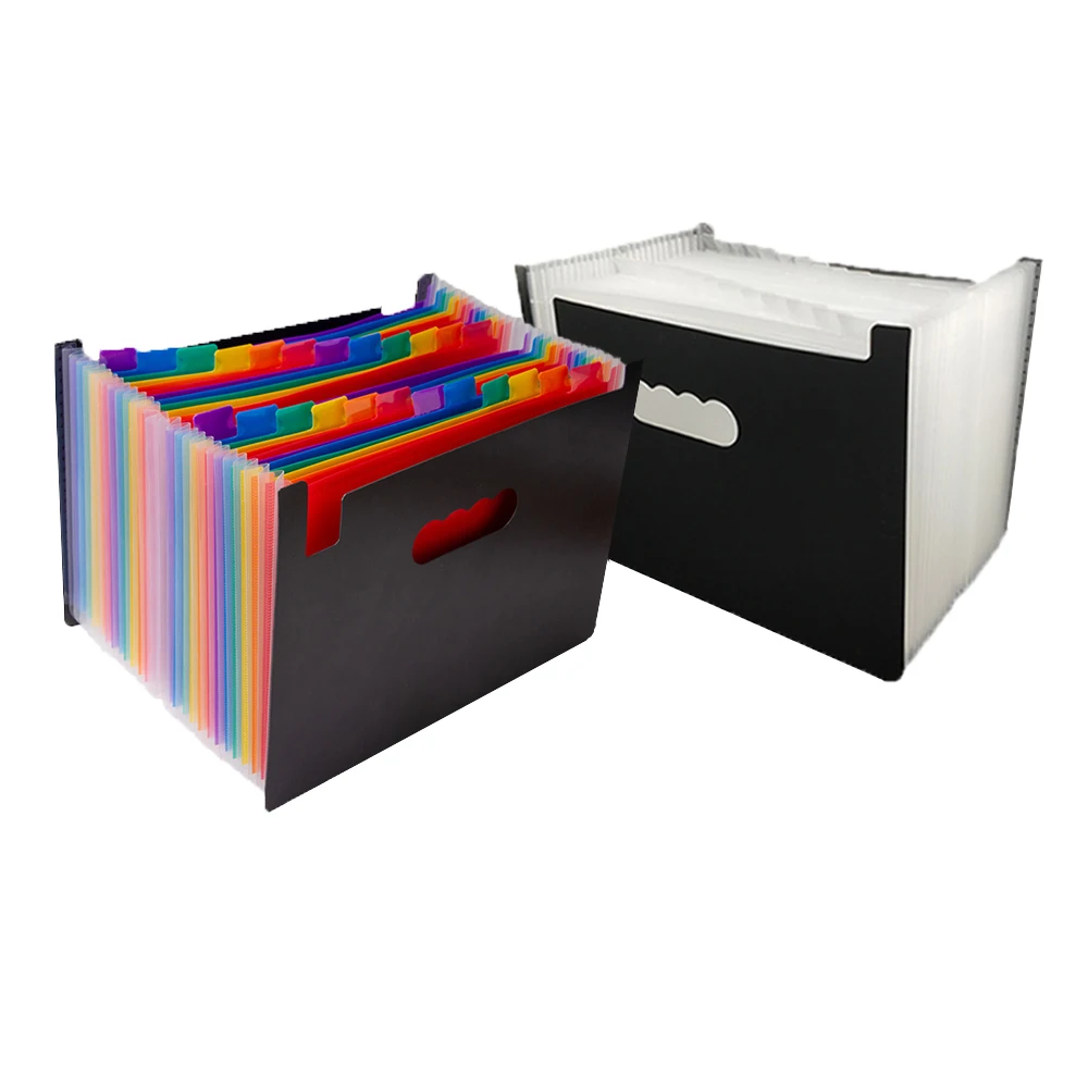 

13/24 Pockets Multicolored Expanding Files Folder Portable A4 Expandable Accordion File Organizer with High Capacity Plas