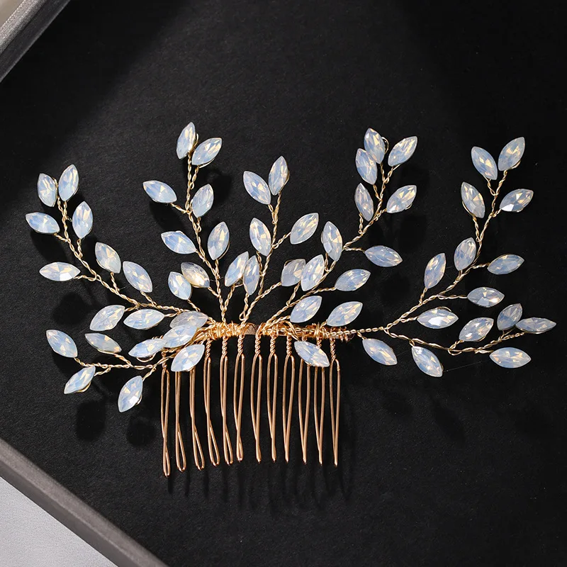 Гребень для волос свадебный Женский повязка невесты ручной работы с кристаллами