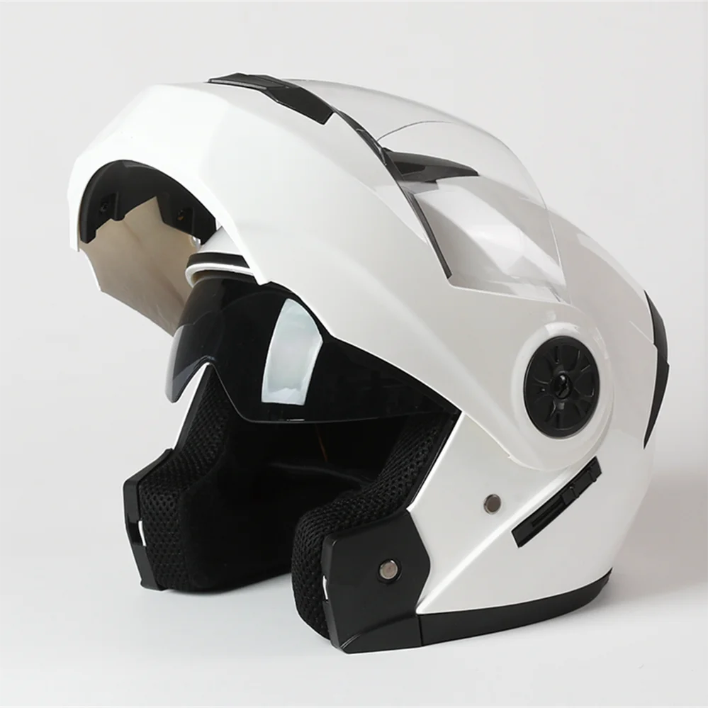 

Мотоциклетный шлем BLD, модульный защитный шлем на все лицо, с двумя линзами