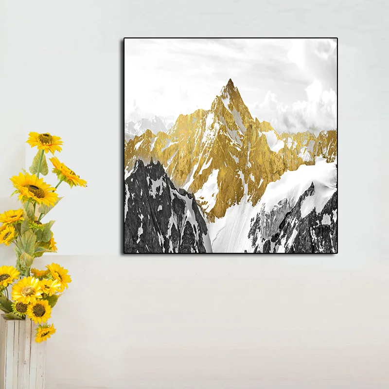 Абстрактный Золотой плакат живопись для дома настенные картины Графический