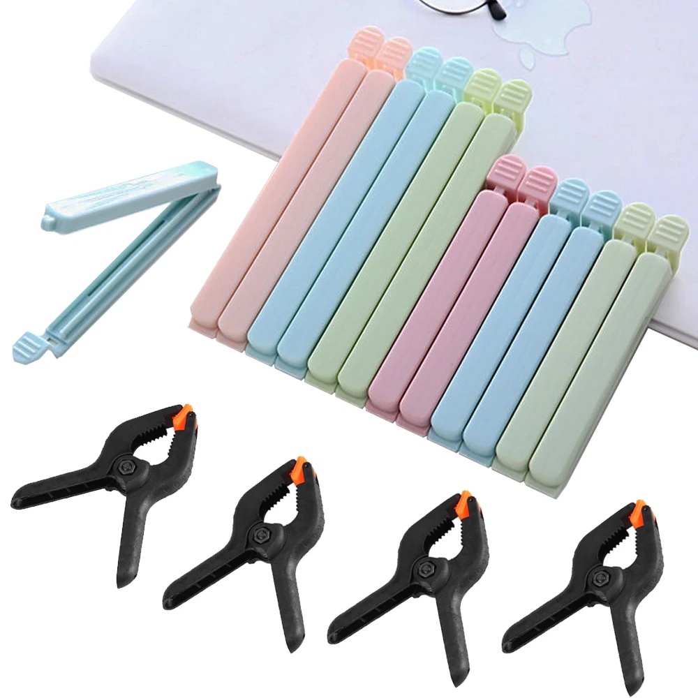 

10pc Spring and sealing clamp DIY Plastic Nylon Clamps For Woodworking Spring Clip Photo Studio Background Kitchen Tool