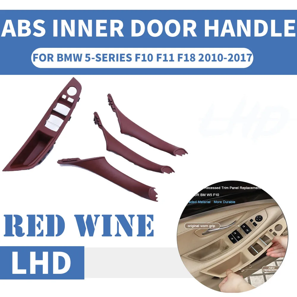 

4/7PCS Left Hand Drive LHD For BMW 5 series F10 F11 F18 520 530 Car Interior Door Handle Inner Panel Pull Trim Cover Armrest