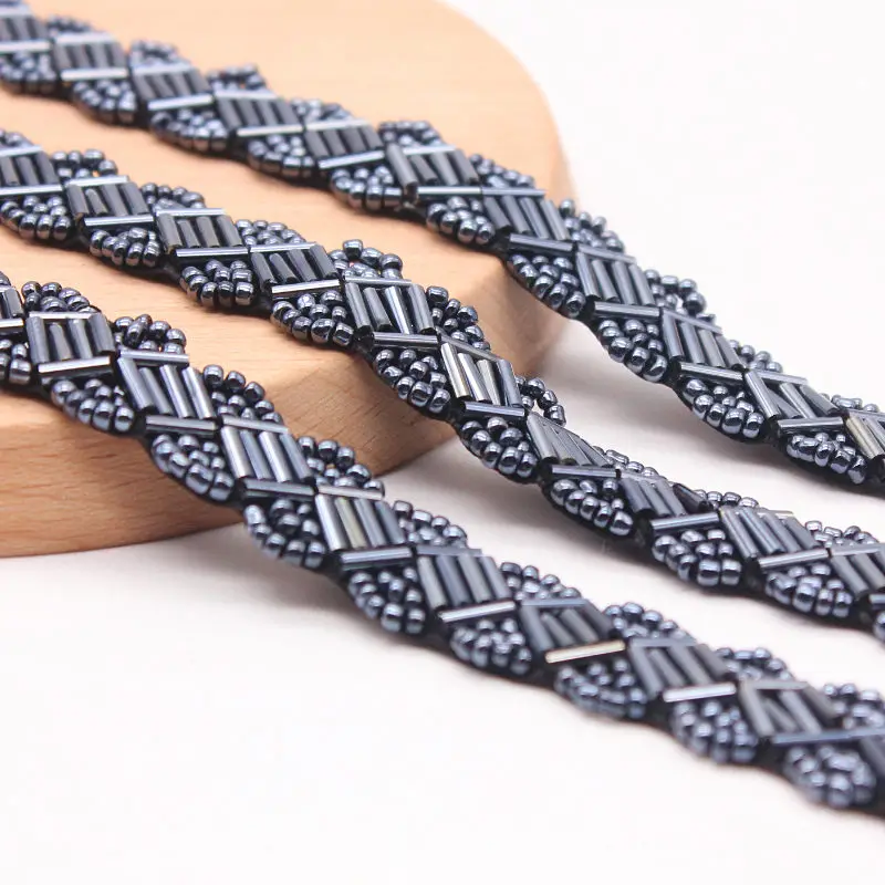 Бусины 14 мм/ширина ручная работа кружевная отделка по краю пояс для свадебного