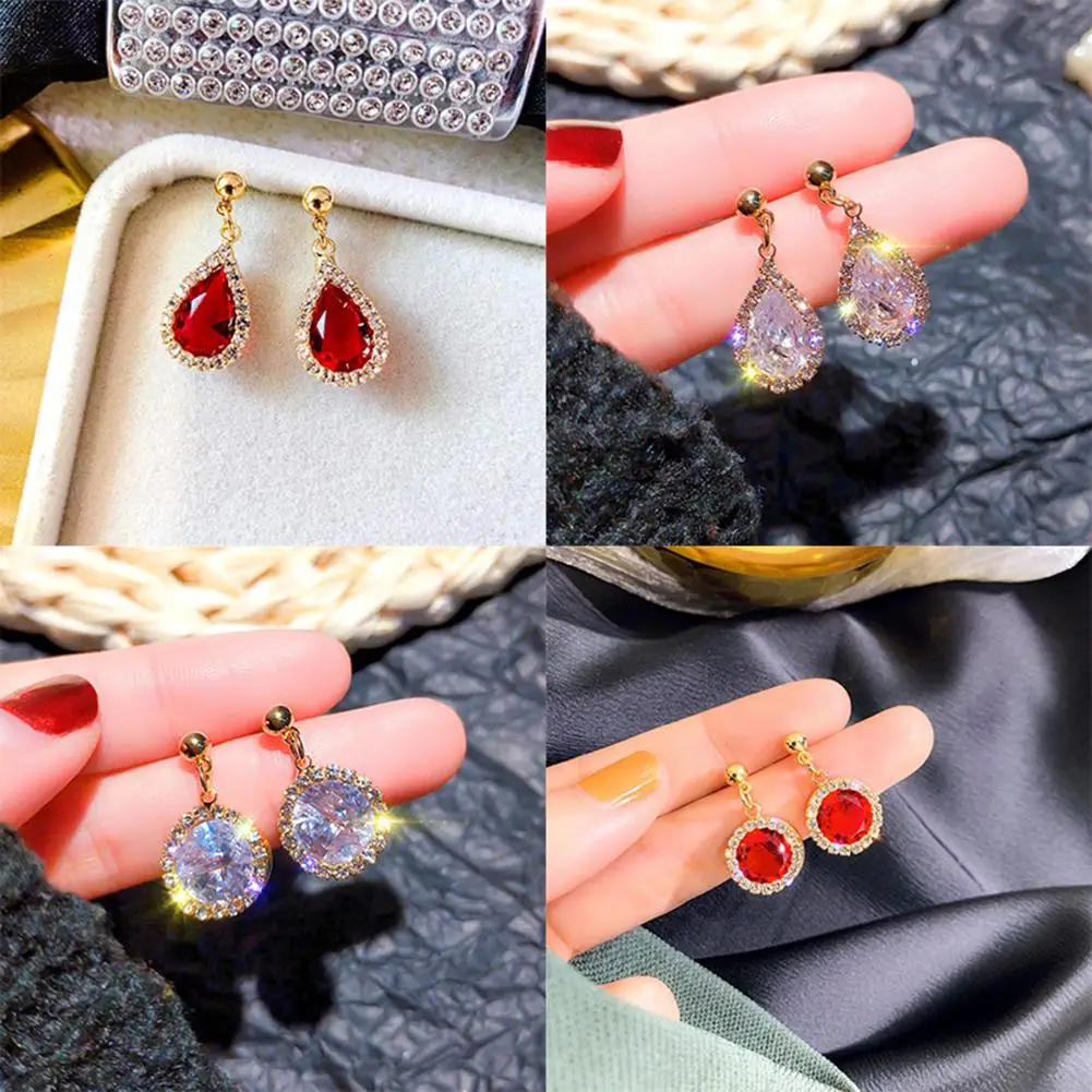 Дворец RetroLuxury женские Стразы Круглый овальная водяная капля длинные висячие