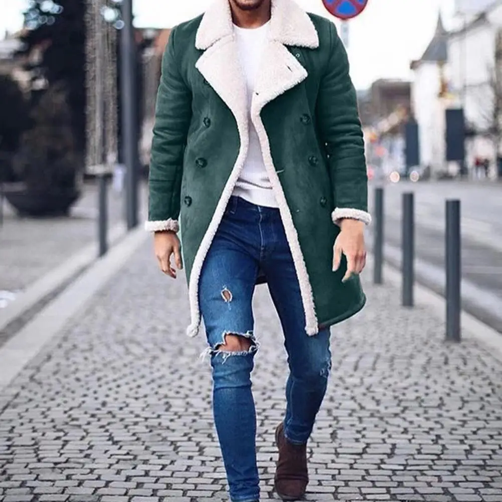 

Winter/Autumn Men's Jacket Contrast Colors Turn-down Collar Thicken Warm Winter Jacket for Outdoor