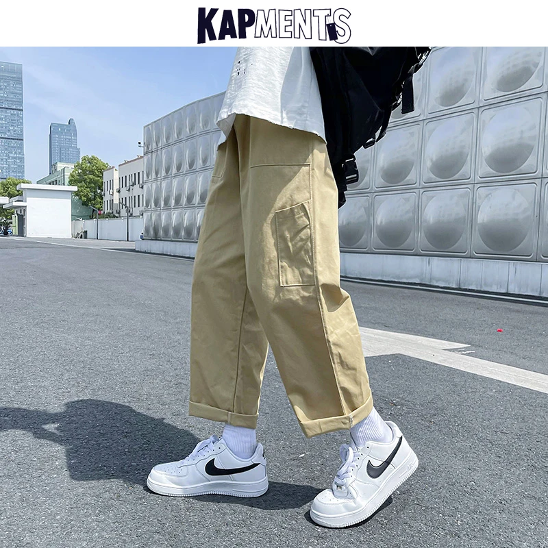 Брюки-карго мужские с широкими штанинами 2021 | Мужская одежда