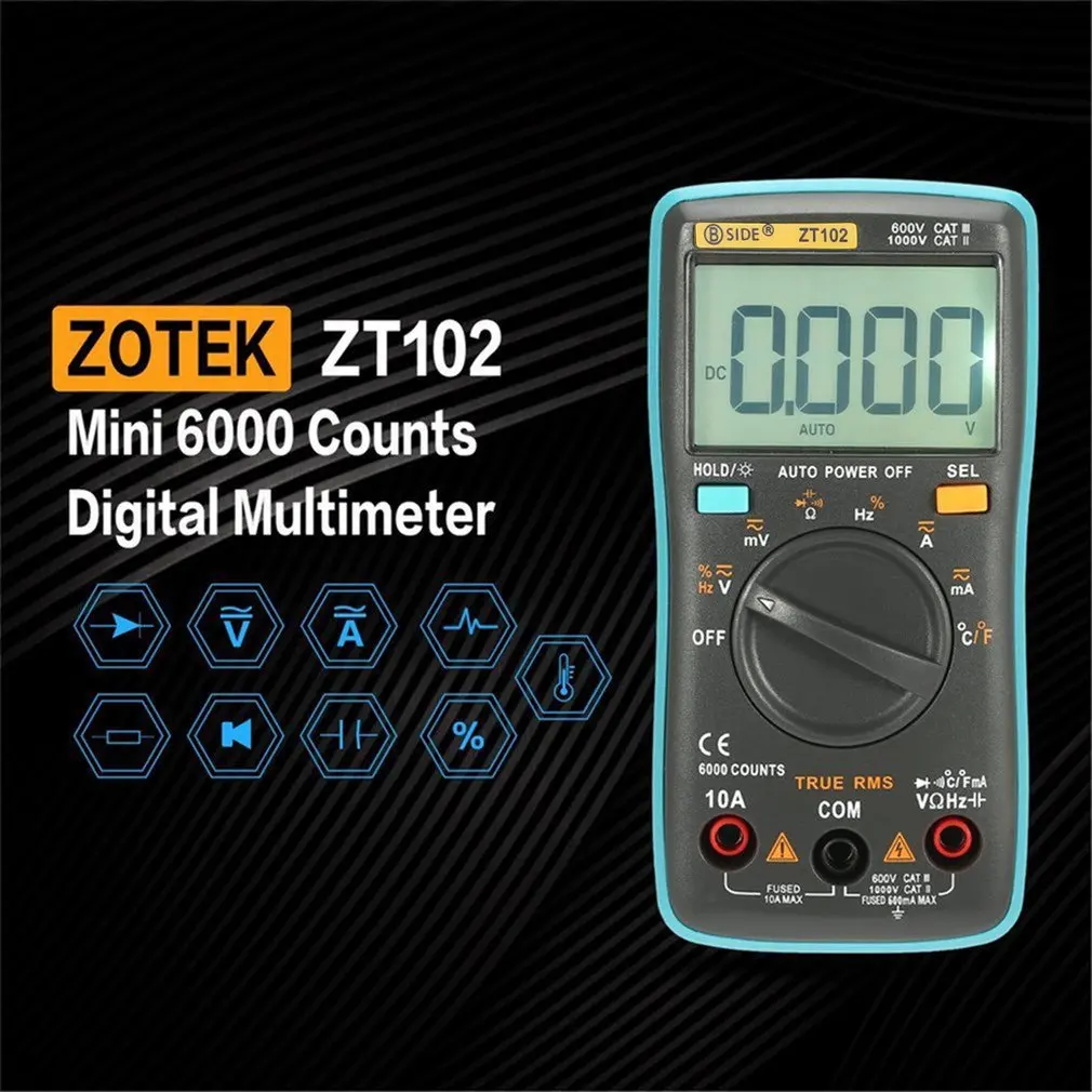 

Цифровой мультиметр BSIDE ZT102 ZT301 ZT302, 6000 отсчетов