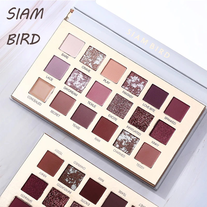 Siambird тени для век 18 цветов Pallete 2019 новые персиковые шоколадные вишневые