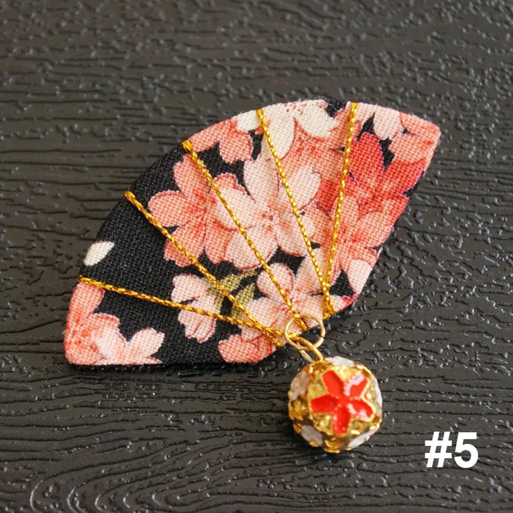 Винтажный женский милый веер с Сакурой маленькая заколка в форме колокольчика