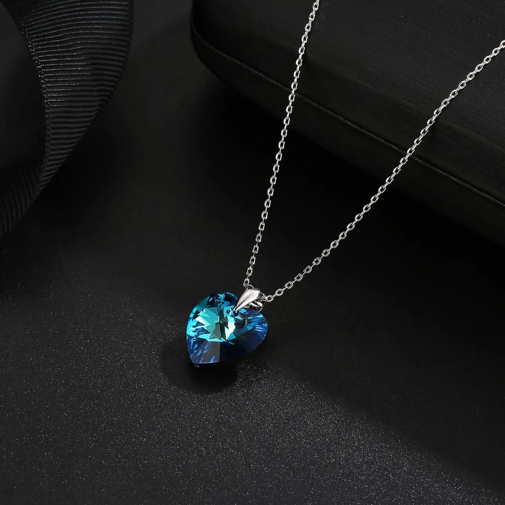 Женское ожерелье с подвеской в форме сердца из серебра 925 пробы Оригинальными