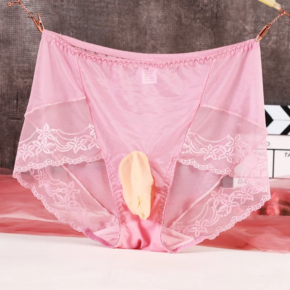 

Men Lace See-through Underwear Sexy Sissy Bugle Pouch Briefs Thong Panties 2021 Hot Sexy Mini Briefs Low Waist Smooth Nylon Male