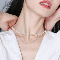 luxurious women jewelry baroque pearls choker necklace gold color goth chocker jewelry on the neck pendant 2021 collar for girl