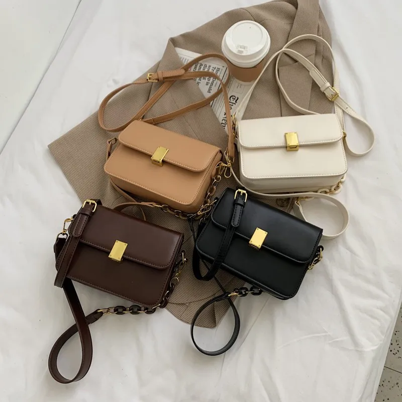 

Vintage Shoulder Bag For Women Simple Youth Crossbody Bag Coffee New Daily Small Square Bag All-match High Quality PU leather