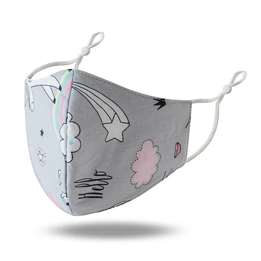 Маска для рта детская многоразовая дышащая безопасная моющаяся мультяшная маска