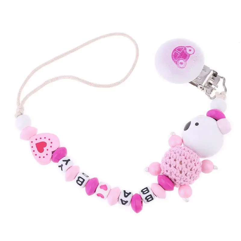 

Koala Baby Pacifier Chain Clip Letter Anti-fall Newborn Dummy Pacifier Clip Holder Infant Nipple Feeding