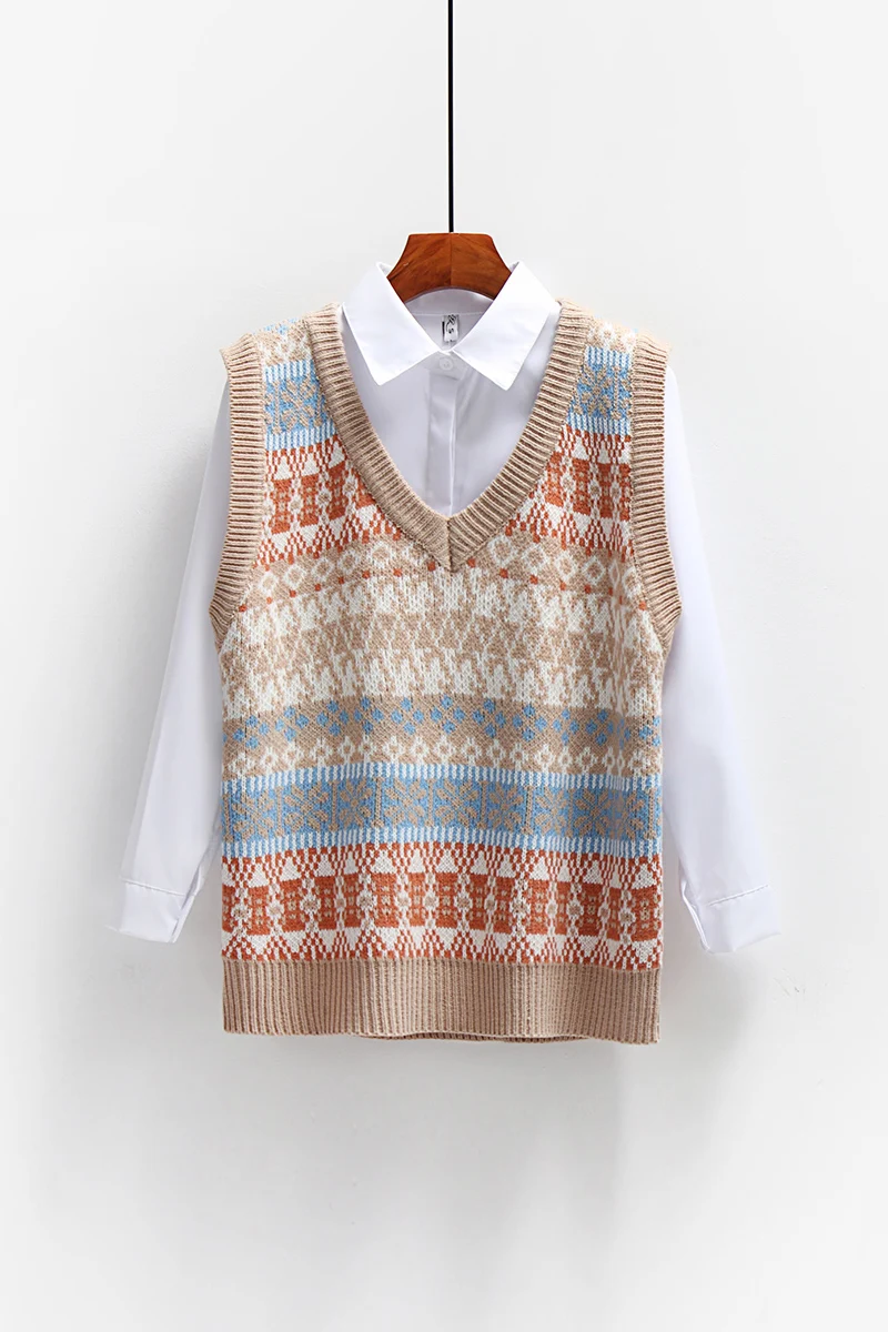 

New Fashion Casual Tank Tops Pullover Elasticity Sweater Spring Autumn Korean Version Loose Women Sleeveless V-neck Knitted Vest