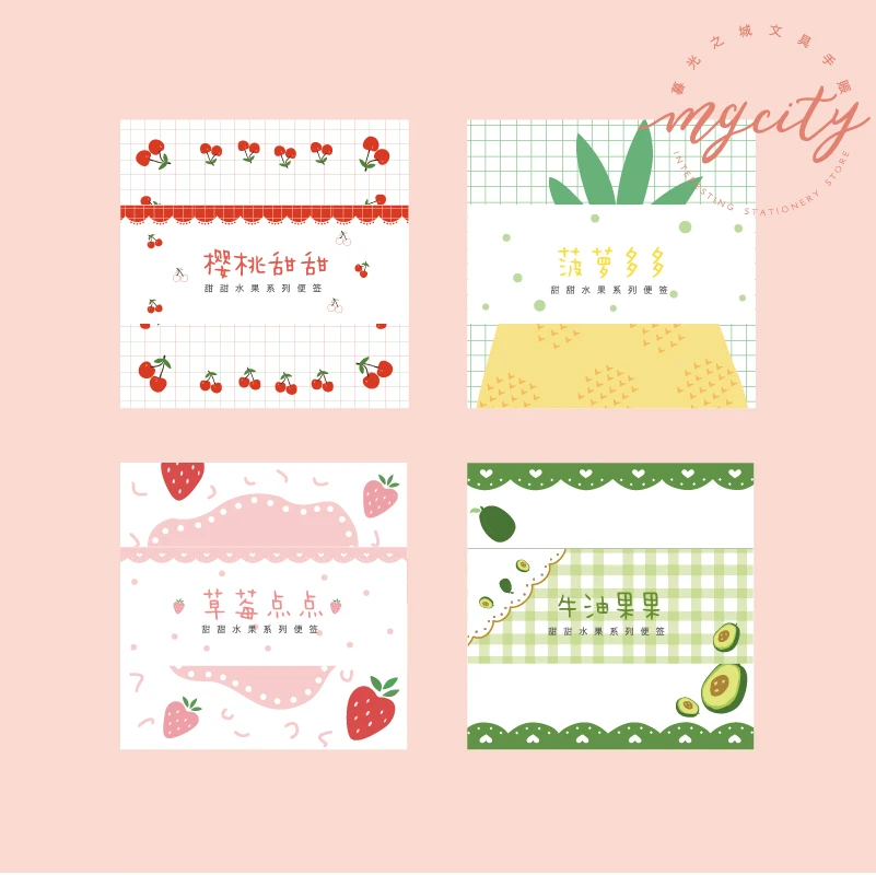 

1Set Memo Pads Sticky Notes Kawaii Sweet fruit Diy Paper Notepad iary Scrapbooking Stickers Office School stationery Bookmark