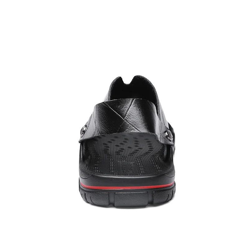 

2020 New Men Sandals Leather Men Slippers Summer Flat Wear-resistant Beach Sandal Men Lightweight Rubber Outdoor Big Size 38-48