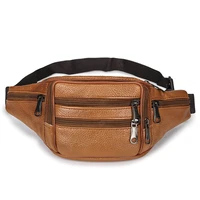 leather pu waist bag business cash register top layer cowhide mobile phone bag outdoor sports riding waist bag cross body bags