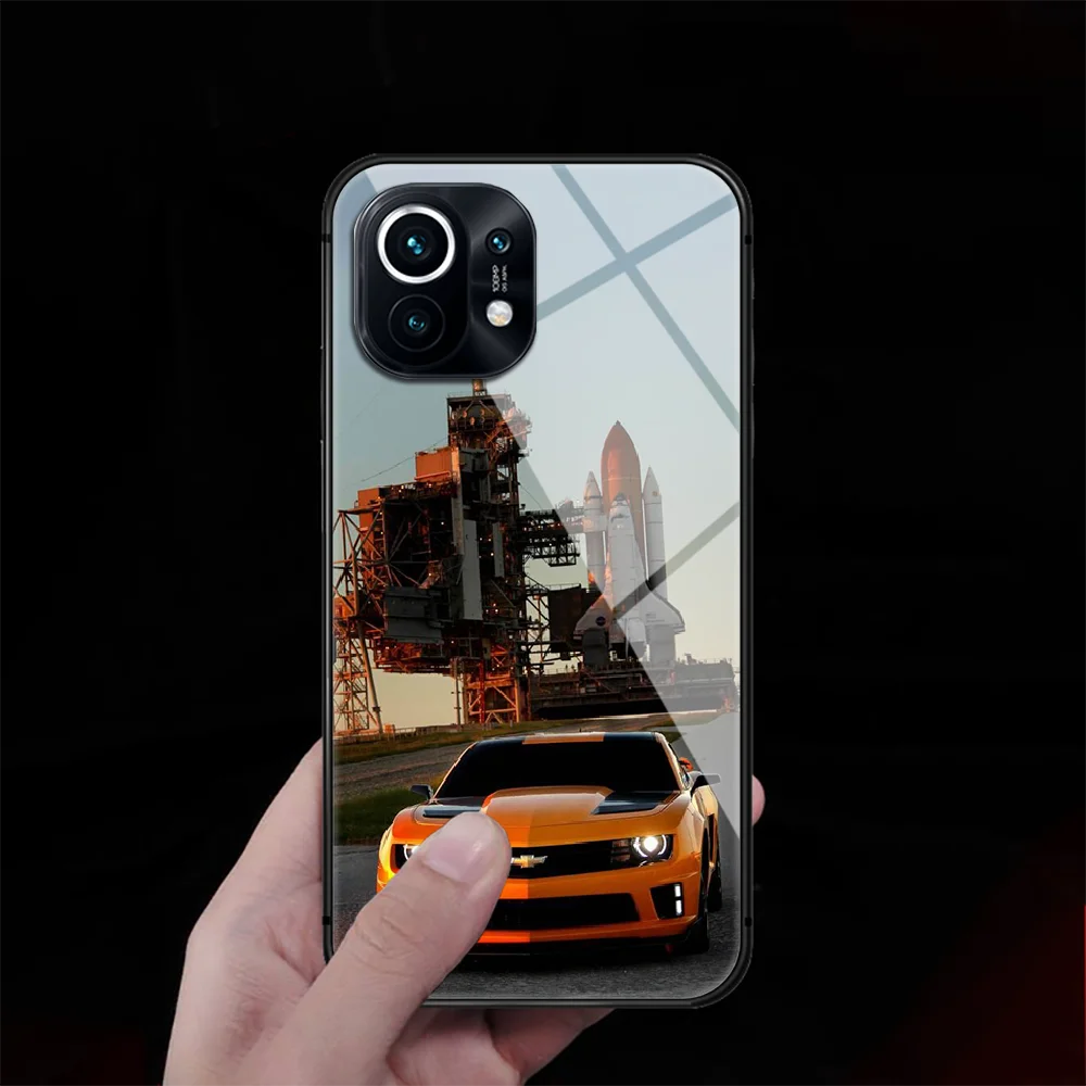 

Chevrolet Corvette Car Tempered Glass Phone Case Cover For Xiaomi Mi Note 9 10 11 T Pro Lite Ultra 3D Pretty Tpu Soft Black