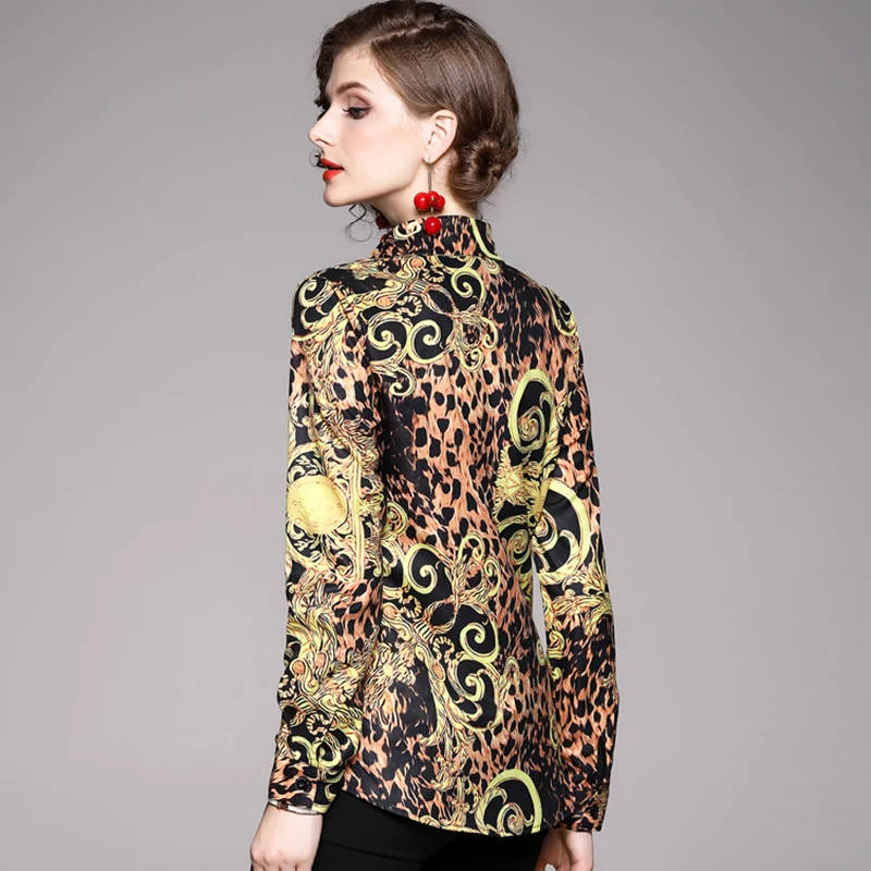 Женская шифоновая блузка H Han Queen Офисная Дамская рубашка с длинным рукавом