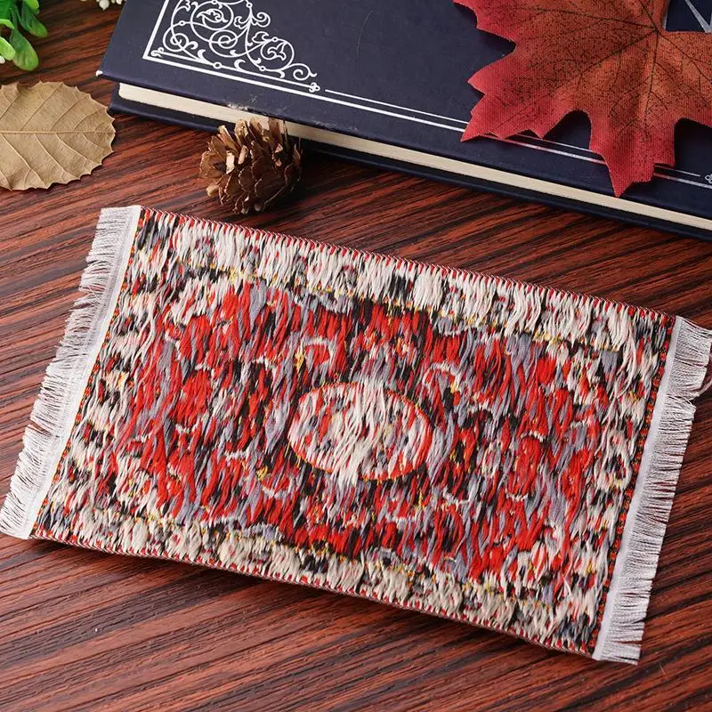 

1;12 Mini Doll House Decorative Handmade Turkish Rugs Mat Accessories Woven Miniature Furniture Carpet Floor O2K5