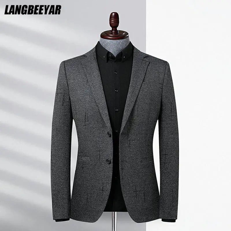 

Top Grade New Designer Brand Casual Fashion Korean Party Jacket Slim Fit Blazer For Men Smart Elegant Suit Coat Men's Clothes