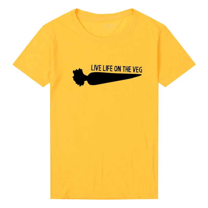 Футболка женская Вегетарианская с круглым вырезом и принтом моркови | Женская