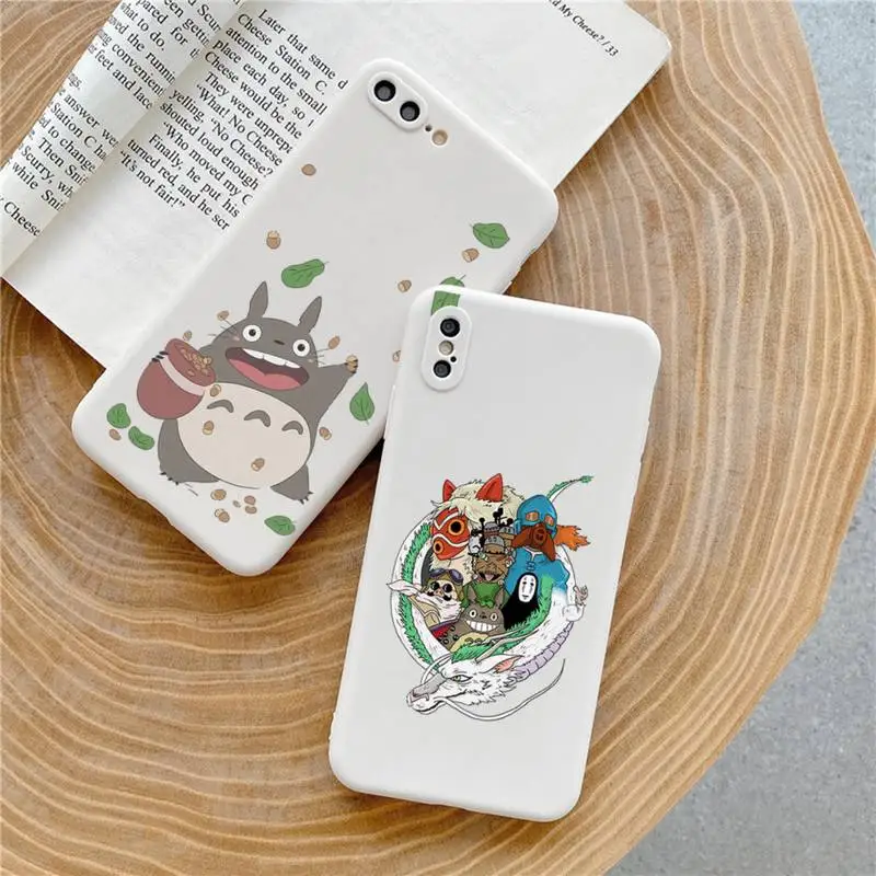 

Studio Ghibli Spirited Away Totoro Phone Case Candy Color for iPhone 6 7 8 11 12 s mini pro X XS XR MAX Plus